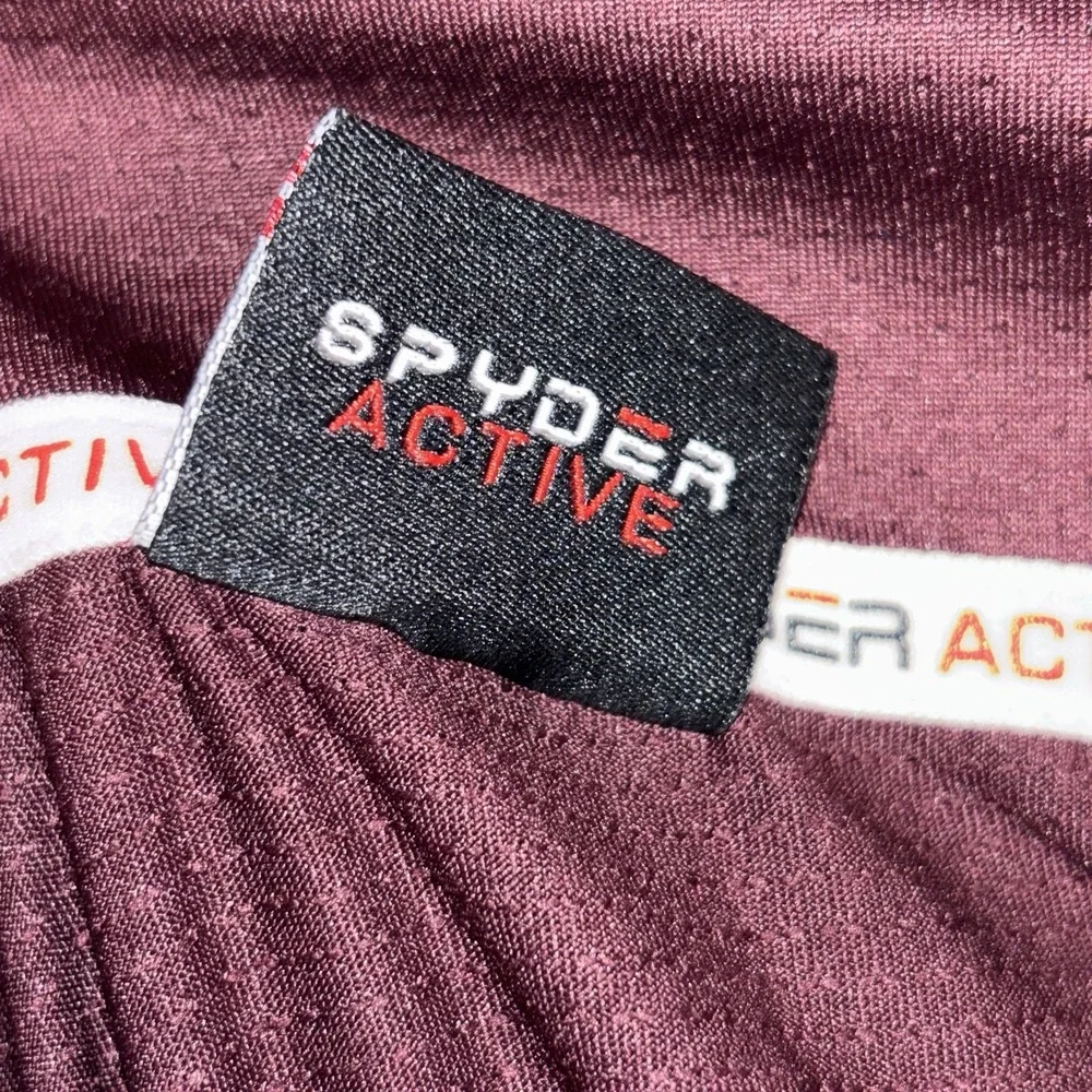 Spyder‎ Pullover Men's Small Burgundy Polyester 1/4 Zip Activewear Training